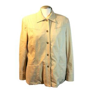 Tilley Endurables Womens 10 Utility Jacket Shacket Beige Pockets Made In Canada